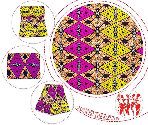New Arrival Nigerian DIY Dress Material African Cotton Polyester Wax Prints Fabric Real Wax 6 Yards