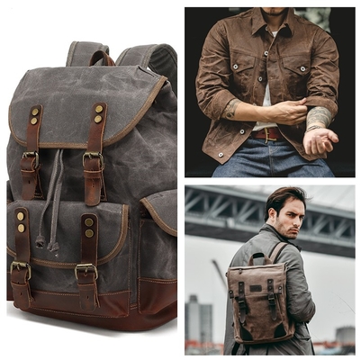 Cotton Fabric Roll 100% Cotton 8/12/14/16oz Tarpaulin Waterproof Waxed Canvas Fabric for Outdoor Carcoat Windcheater Backpack