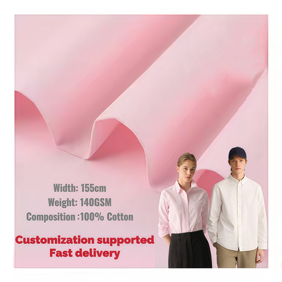Solid Color Plain Dyed Fabric Woven Poplin Fabric for Summer Clothes Shirts Cotton Fabric Roll