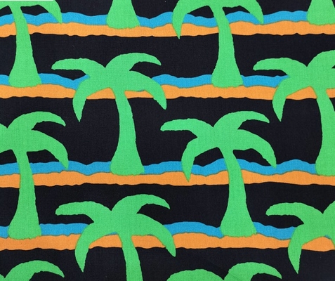 Custom Printing 40s 133*72 100% Cotton Coconut Tree Printed Poplin Fabric Cloth for Garment and Home Textile Cotton Fabric Roll
