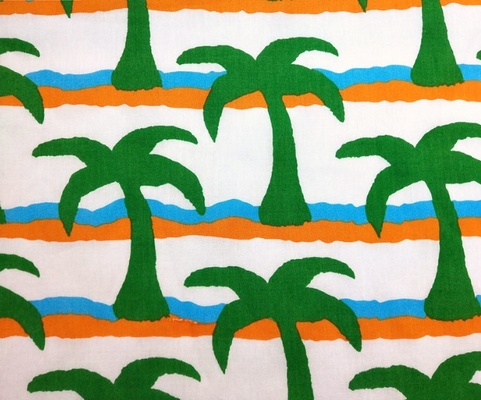 Custom Printing 40s 133*72 100% Cotton Coconut Tree Printed Poplin Fabric Cloth for Garment and Home Textile Cotton Fabric Roll