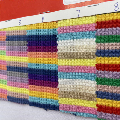 300Gsm Tie Dyed 96.5%Cotton 3.5%Spandex Waffle Knit Fabric Cotton 4 Way Stretch Waffle Stripe Knitted Fabric