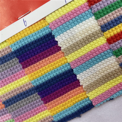 300Gsm Tie Dyed 96.5%Cotton 3.5%Spandex Waffle Knit Fabric Cotton 4 Way Stretch Waffle Stripe Knitted Fabric
