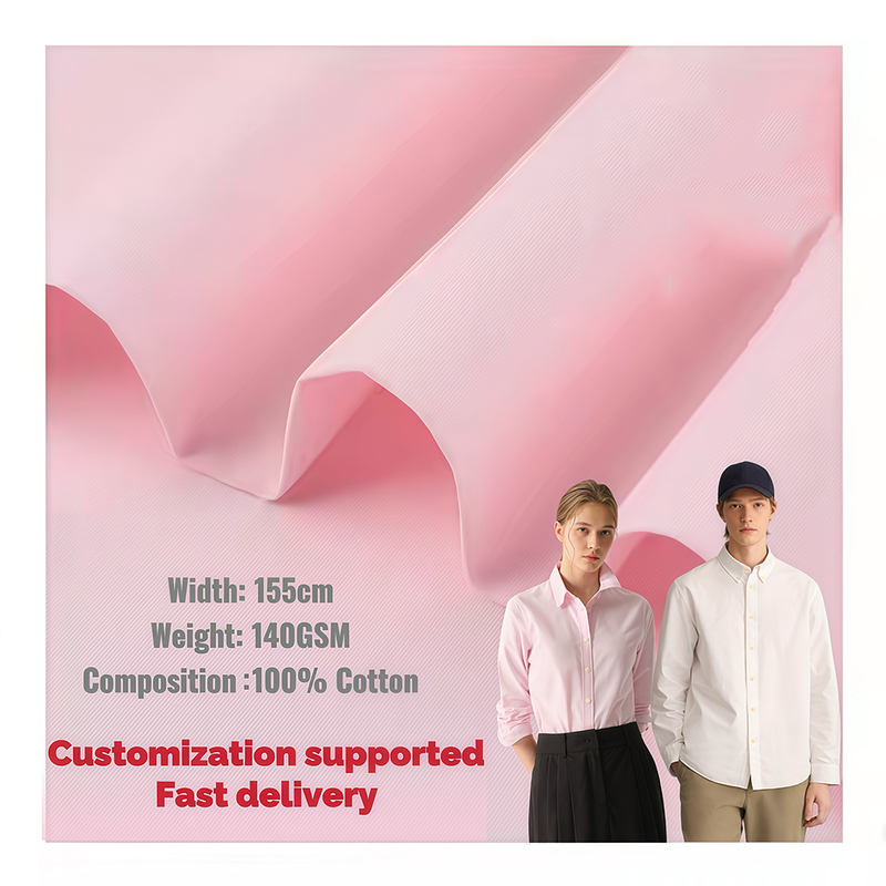 Solid Color Plain Dyed Fabric Woven Poplin Fabric for Summer Clothes Shirts Cotton Fabric Roll